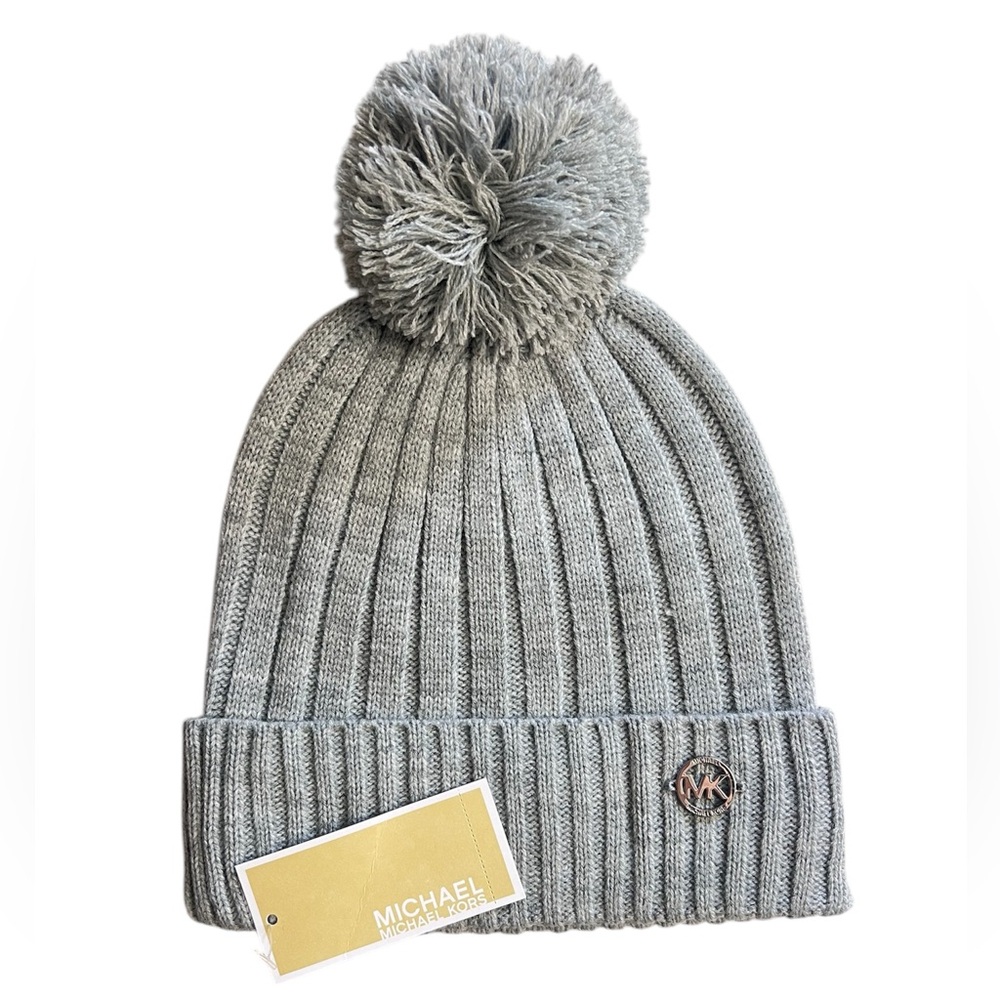 Michael Kors Gray Ribbed Beanie